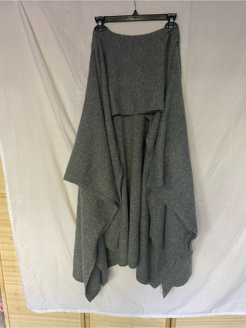 Free People Ellie Scarf Wrap Duster Sweater Kimono Grey Boho Contemporary Size L - Picture 12 of 16